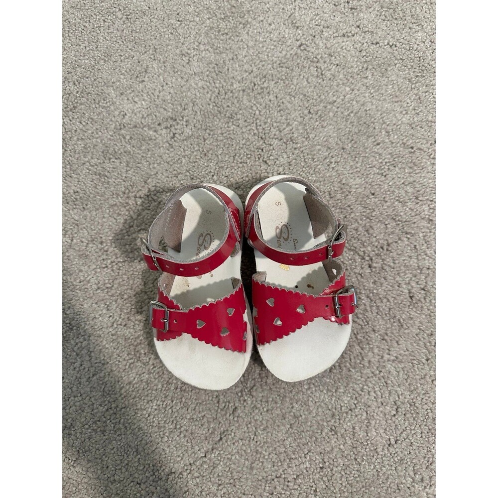 Saltwater hot pink sandals toddler baby girl size 5 VGUC